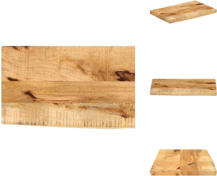 VidaXL Tafelblad Tafelbladen Vervangend Tafelblad Meubelpaneel Tafelblad met natuurlijke rand 40x30x2 5 cm massief mangohout
