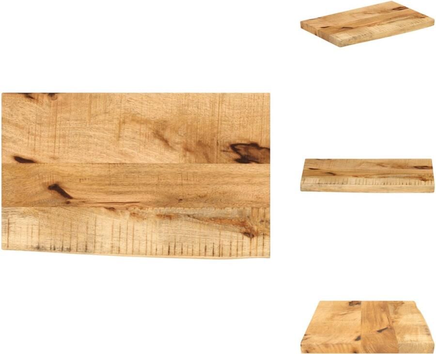 VidaXL Tafelblad Tafelbladen Vervangend Tafelblad Meubelpaneel Tafelblad met natuurlijke rand 40x30x3 8 cm massief mangohout