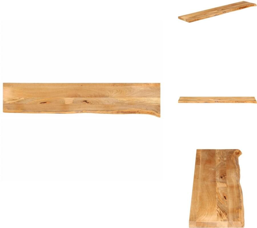 VidaXL Tafelblad Tafelbladen Vervangend Tafelblad Meubelpaneel Tafelblad met natuurlijke rand 180x30x2 5 cm massief mangohout