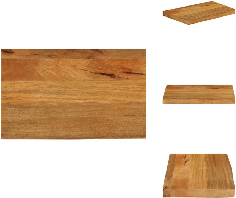 VidaXL Tafelblad Tafelbladen Vervangend Tafelblad Meubelpaneel Tafelblad met natuurlijke rand 50x30x3 8 cm massief mangohout