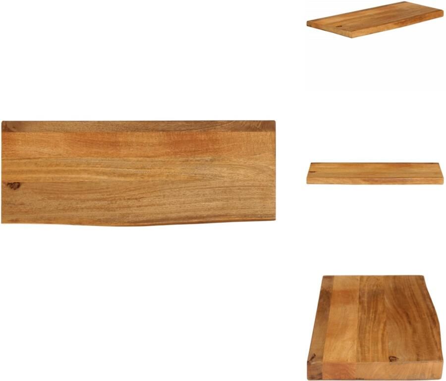 VidaXL Tafelblad Tafelbladen Vervangend Tafelblad Meubelpaneel Tafelblad met natuurlijke rand 70x30x3 8 cm massief mangohout