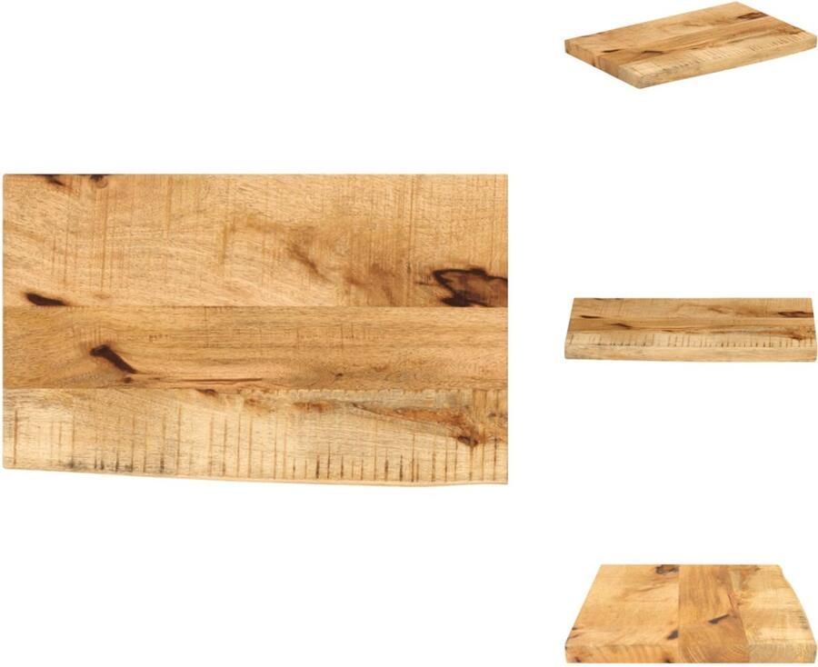 VidaXL Tafelblad Tafelbladen Vervangend Tafelblad Meubelpaneel Tafelblad met natuurlijke rand 50x30x3 8 cm massief mangohout