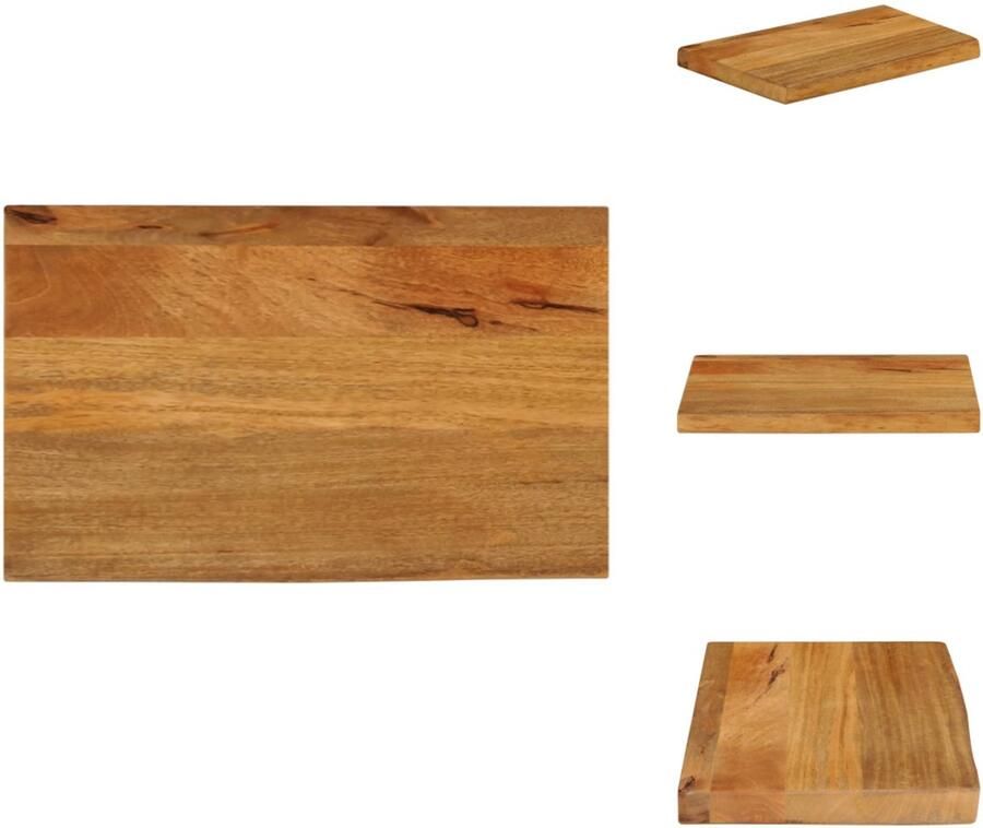 VidaXL Tafelblad Tafelbladen Vervangend Tafelblad Meubelpaneel Tafelblad met natuurlijke rand 40x30x3 8 cm massief mangohout
