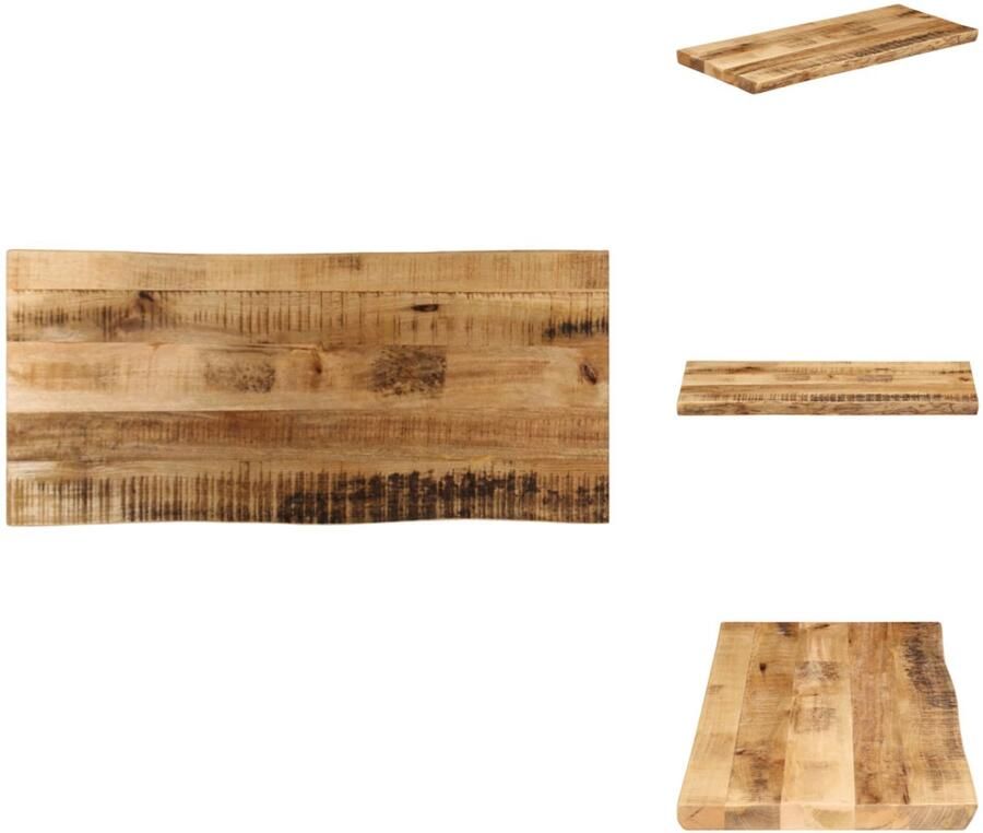 VidaXL Tafelblad Tafelbladen Vervangend Tafelblad Meubelpaneel Tafelblad met natuurlijke rand 80x40x3 8 cm massief mangohout