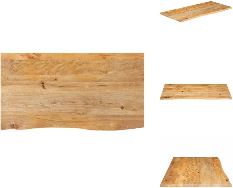 VidaXL Tafelblad Tafelbladen Vervangend Tafelblad Meubelpaneel Tafelblad met natuurlijke rand 120x60x2 5 cm massief mangohout