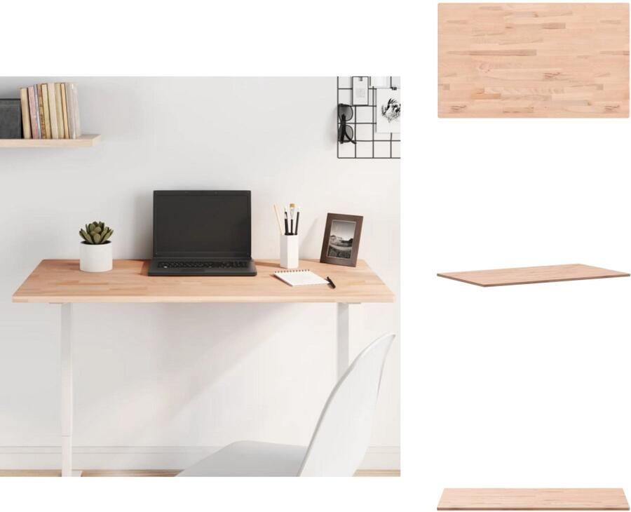 VidaXL Tafelblad Tafelbladen Vervangend Tafelblad Meubelpaneel Tafelblad rechthoekig 100x60x1 5 cm massief beukenhout