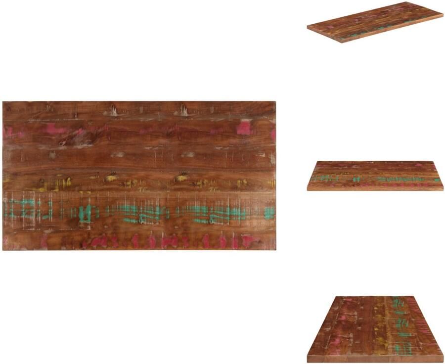 VidaXL Tafelblad Tafelbladen Vervangend Tafelblad Meubelpaneel Tafelblad rechthoekig 100x60x1 5 cm massief gerecycled hout