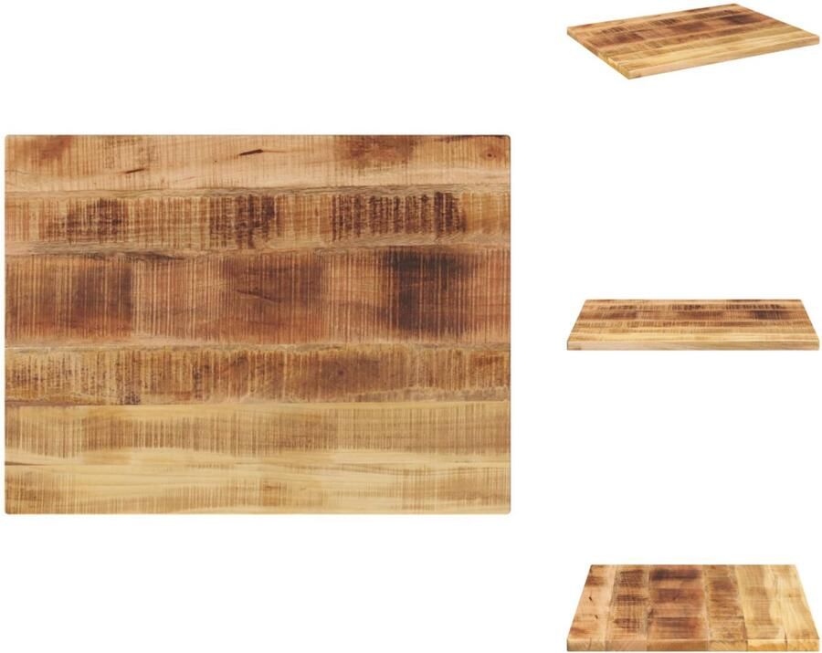 VidaXL Tafelblad Tafelbladen Vervangend Tafelblad Meubelpaneel Tafelblad rechthoekig 70x60x3 8 cm massief ruw mangohout