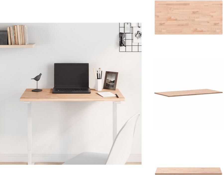 VidaXL Tafelblad Tafelbladen Vervangend Tafelblad Meubelpaneel Tafelblad rechthoekig 80x40x1 5 cm massief beukenhout