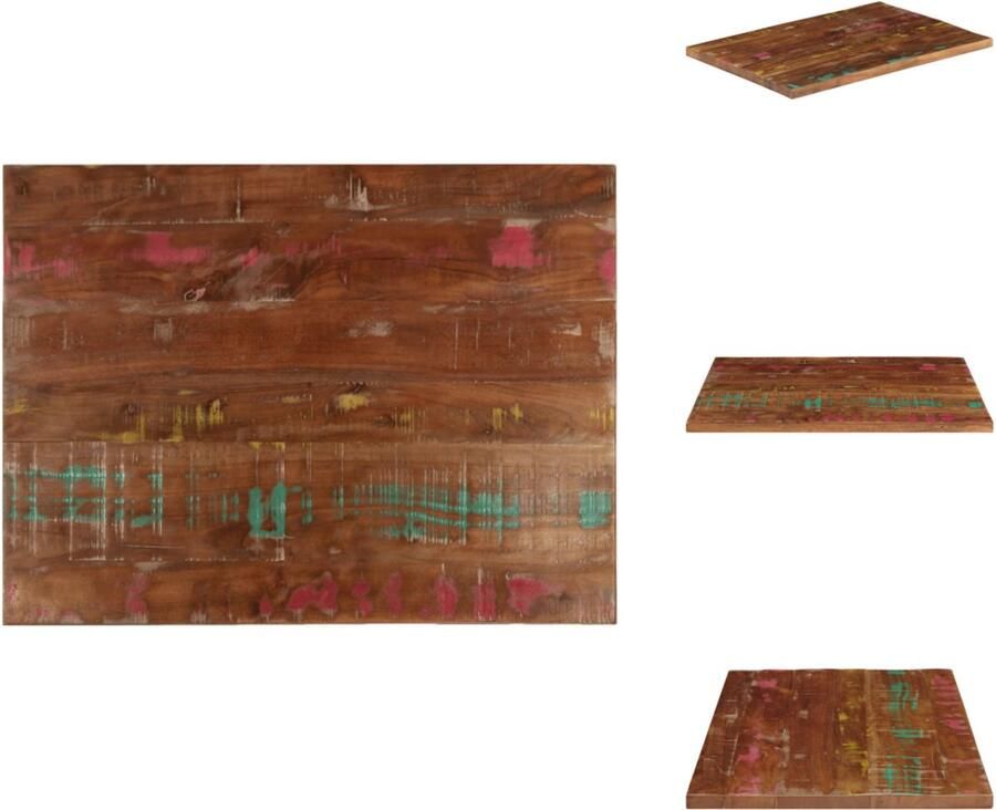 VidaXL Tafelblad Tafelbladen Vervangend Tafelblad Meubelpaneel Tafelblad rechthoekig 80x50x2 5 cm massief gerecycled hout