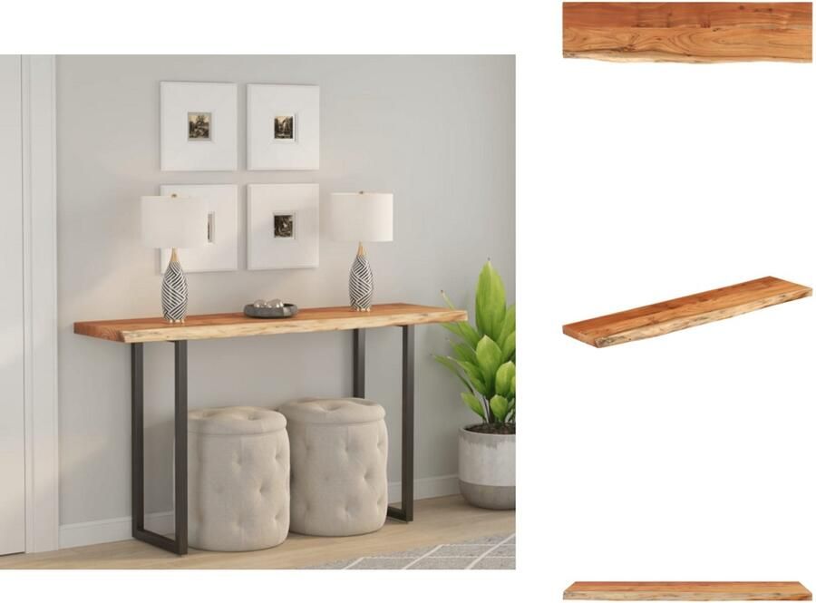 VidaXL Tafelblad Tafelbladen Vervangend Tafelblad Meubelpaneel Tafelblad rechthoekig natuurlijke rand 160x40x2 5 cm acaciahout