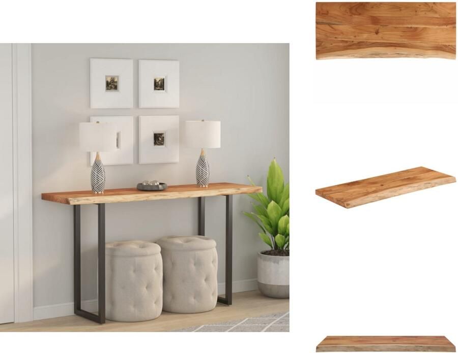 VidaXL Tafelblad Tafelbladen Vervangend Tafelblad Meubelpaneel Tafelblad rechthoekig natuurlijke rand 110x40x3 8 cm acaciahout