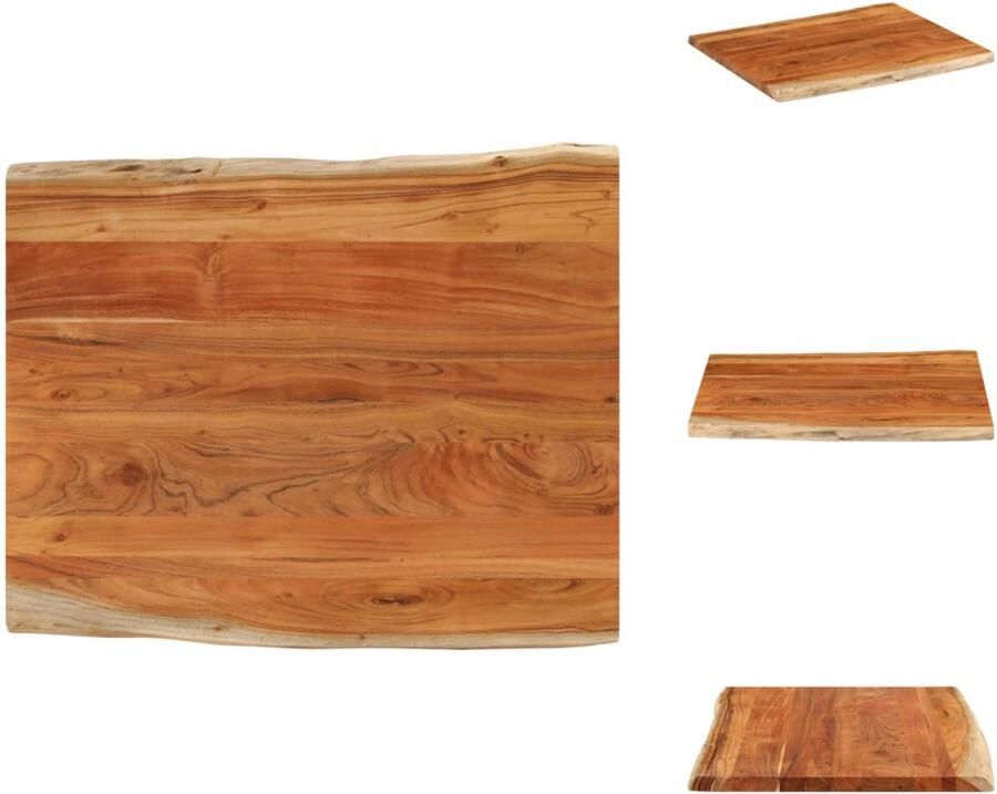 VidaXL Tafelblad Tafelbladen Vervangend Tafelblad Meubelpaneel Tafelblad rechthoekig natuurlijke rand 90x80x2 5 cm acaciahout