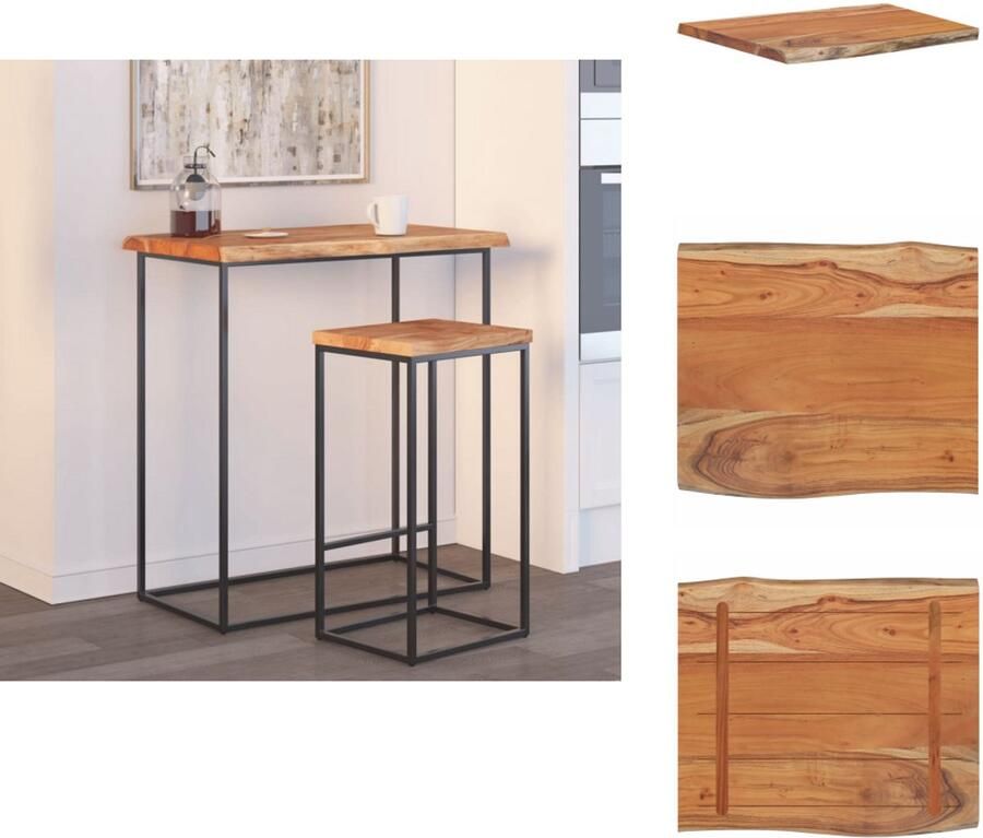 VidaXL Tafelblad Tafelbladen Vervangend Tafelblad Meubelpaneel Tafelblad rechthoekig natuurlijke rand 70x60x2 5 cm acaciahout