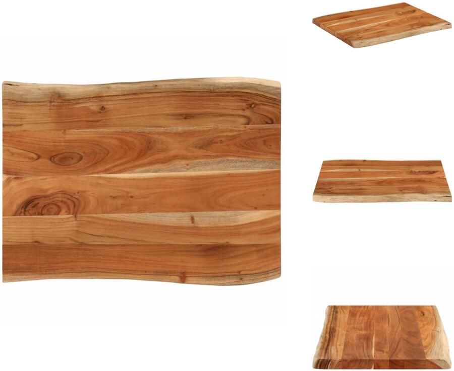 VidaXL Tafelblad Tafelbladen Vervangend Tafelblad Meubelpaneel Tafelblad rechthoekig natuurlijke rand 90x60x2 5 cm acaciahout
