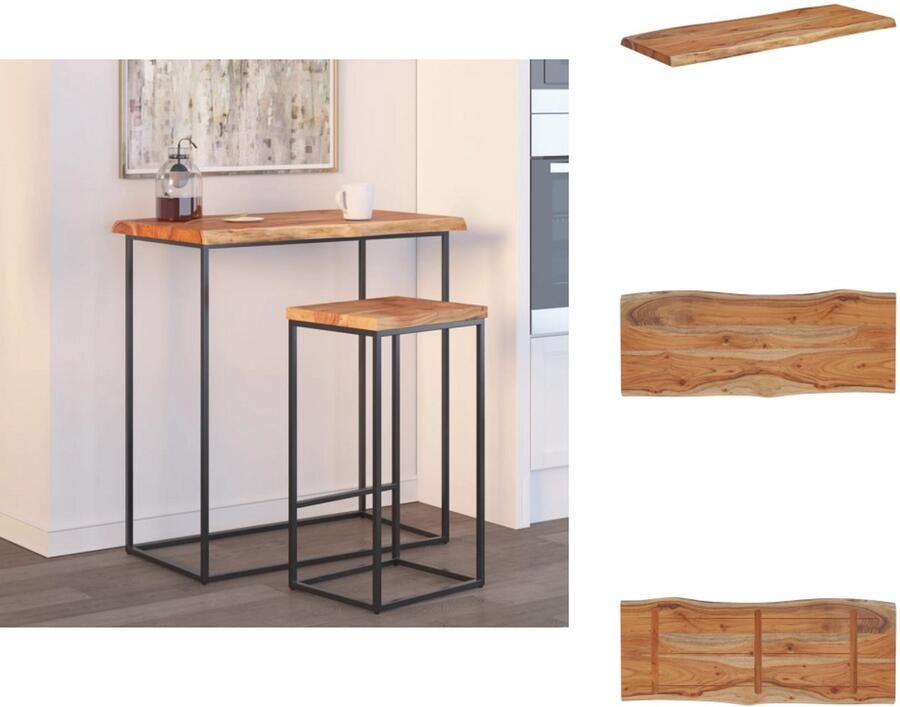 VidaXL Tafelblad Tafelbladen Vervangend Tafelblad Meubelpaneel Tafelblad rechthoekig natuurlijke rand 90x40x2 5 cm acaciahout