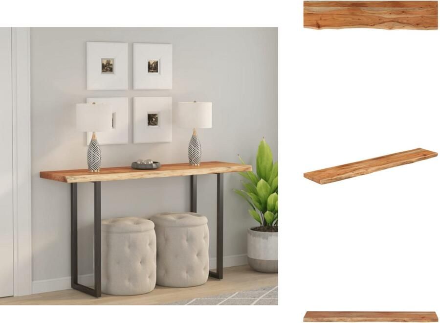VidaXL Tafelblad Tafelbladen Vervangend Tafelblad Meubelpaneel Tafelblad rechthoekig natuurlijke rand 180x40x3 8 cm acaciahout