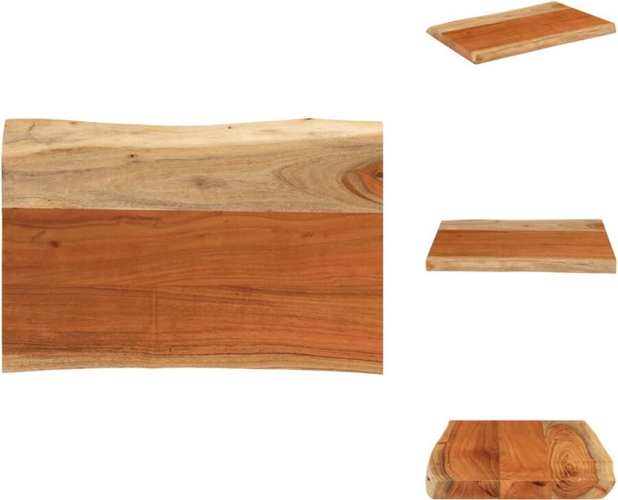 VidaXL Tafelblad Tafelbladen Vervangend Tafelblad Meubelpaneel Tafelblad rechthoekig natuurlijke rand 70x40x3 8 cm acaciahout