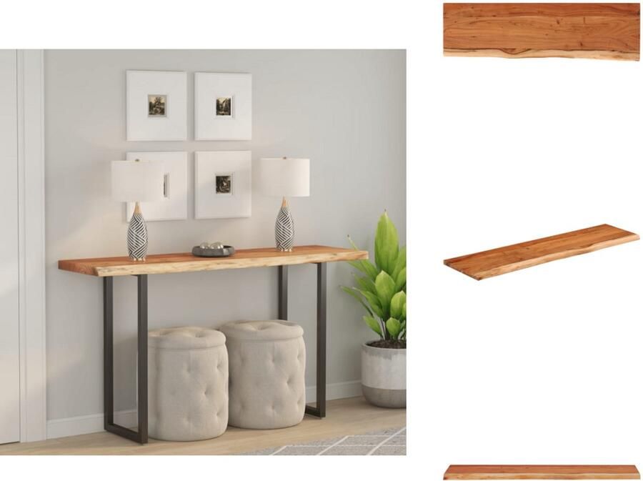 VidaXL Tafelblad Tafelbladen Vervangend Tafelblad Meubelpaneel Tafelblad rechthoekig natuurlijke rand 120x40x2 5 cm acaciahout