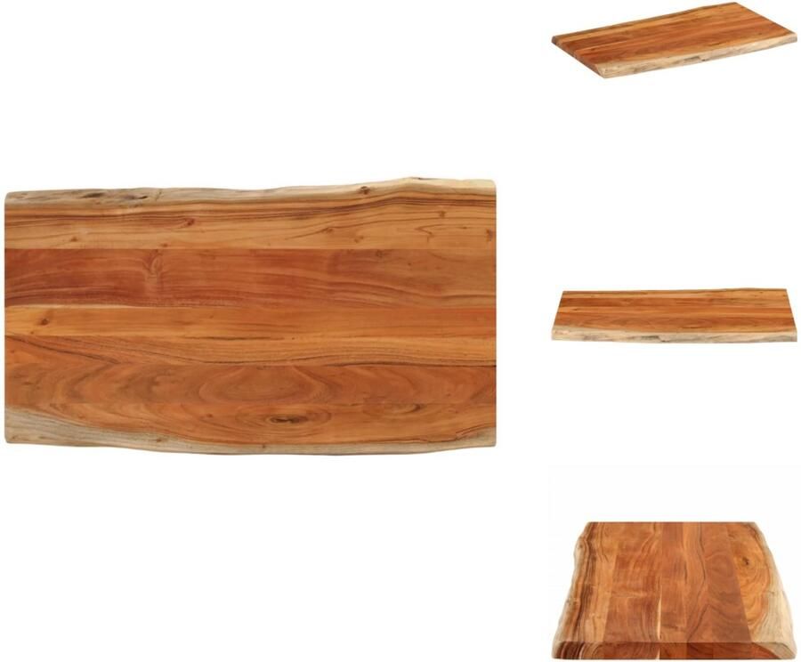 VidaXL Tafelblad Tafelbladen Vervangend Tafelblad Meubelpaneel Tafelblad rechthoekig natuurlijke rand 100x60x2 5 cm acaciahout
