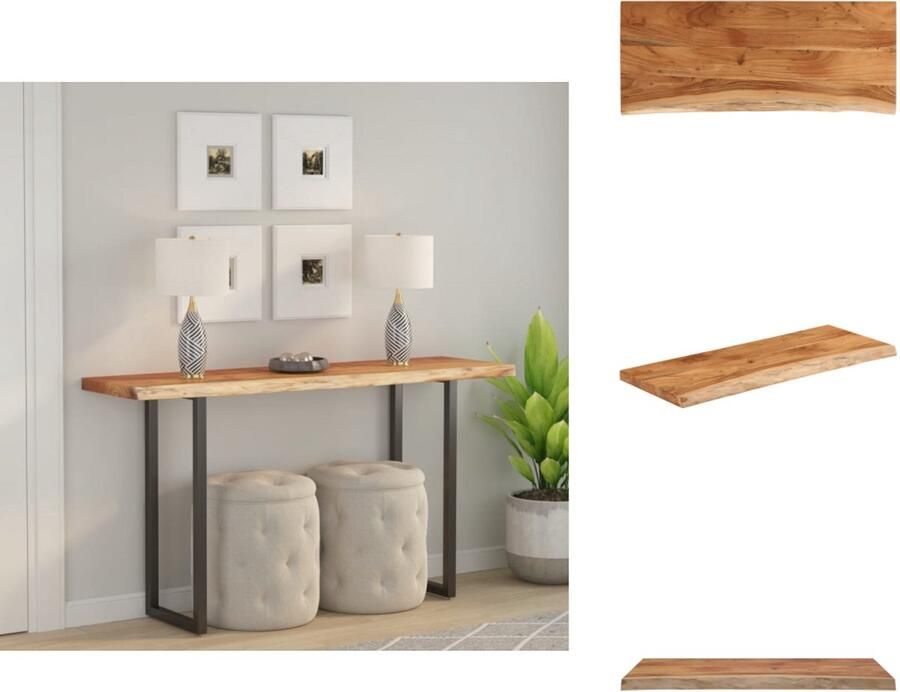 VidaXL Tafelblad Tafelbladen Vervangend Tafelblad Meubelpaneel Tafelblad rechthoekig natuurlijke rand 110x40x2 5 cm acaciahout