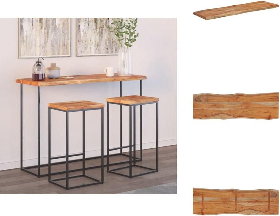 VidaXL Tafelblad Tafelbladen Vervangend Tafelblad Meubelpaneel Tafelblad rechthoekig natuurlijke rand 120x40x2 5 cm acaciahout