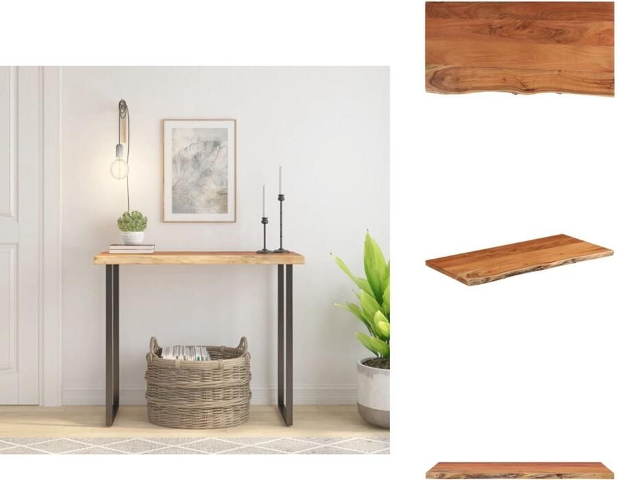 VidaXL Tafelblad Tafelbladen Vervangend Tafelblad Meubelpaneel Tafelblad rechthoekig natuurlijke rand 80x40x2 5 cm acaciahout