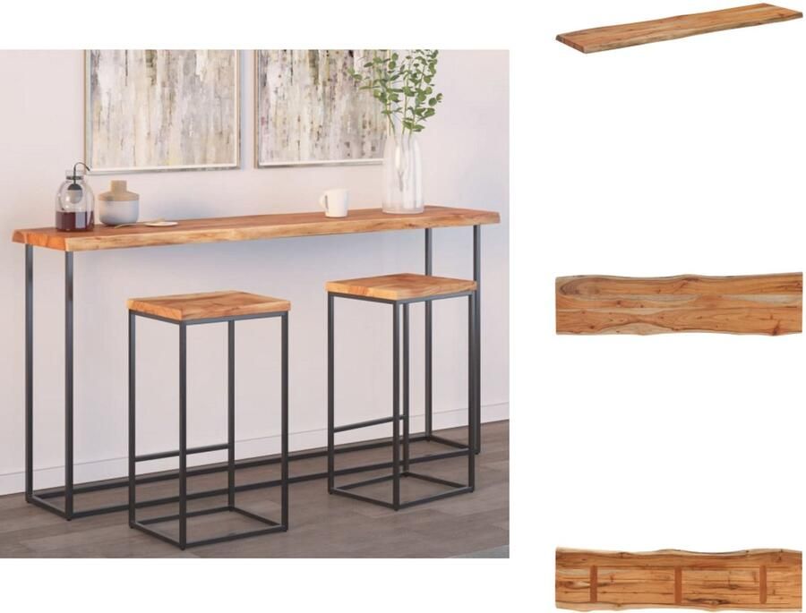 VidaXL Tafelblad Tafelbladen Vervangend Tafelblad Meubelpaneel Tafelblad rechthoekig natuurlijke rand 160x40x2 5 cm acaciahout