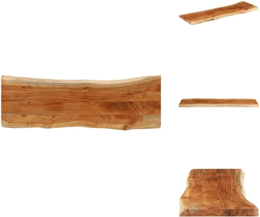 VidaXL Tafelblad Tafelbladen Vervangend Tafelblad Meubelpaneel Tafelblad rechthoekig natuurlijke rand 110x40x3 8 cm acaciahout