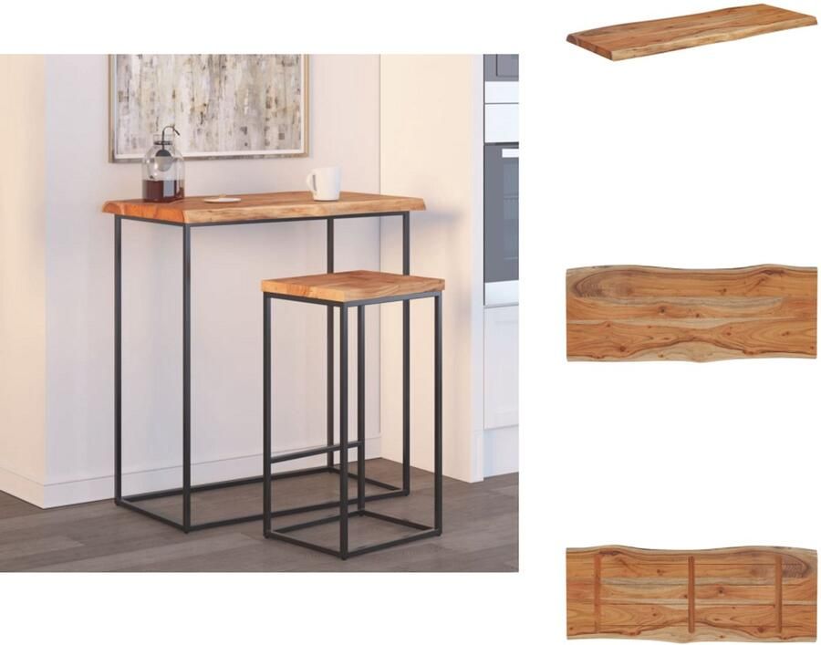 VidaXL Tafelblad Tafelbladen Vervangend Tafelblad Meubelpaneel Tafelblad rechthoekig natuurlijke rand 100x40x2 5 cm acaciahout