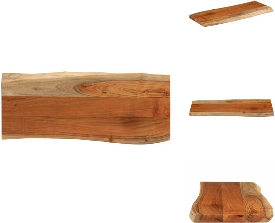 VidaXL Tafelblad Tafelbladen Vervangend Tafelblad Meubelpaneel Tafelblad rechthoekig natuurlijke rand 80x40x3 8 cm acaciahout