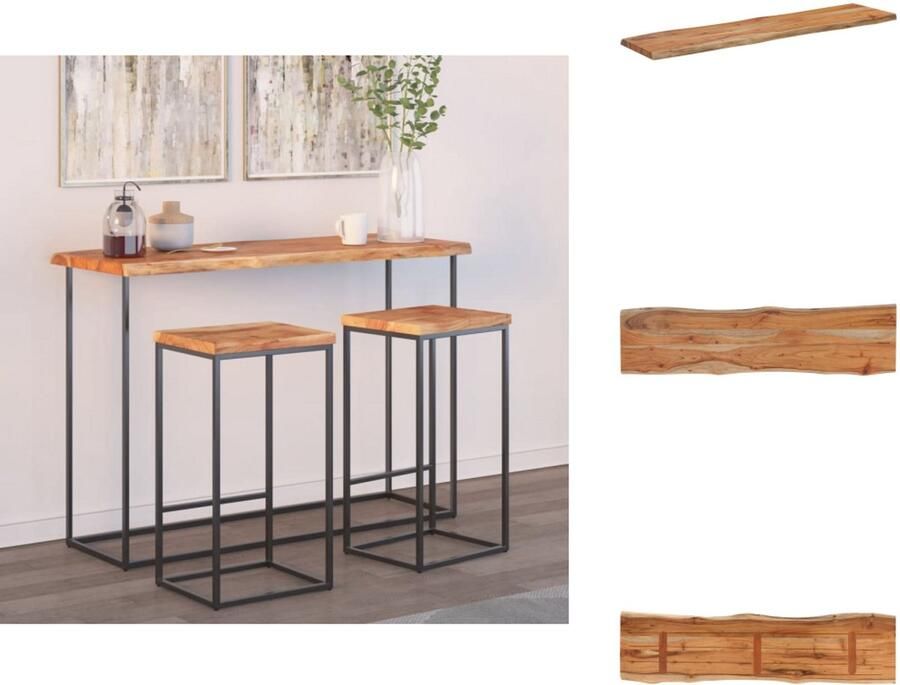 VidaXL Tafelblad Tafelbladen Vervangend Tafelblad Meubelpaneel Tafelblad rechthoekig natuurlijke rand 140x40x2 5 cm acaciahout