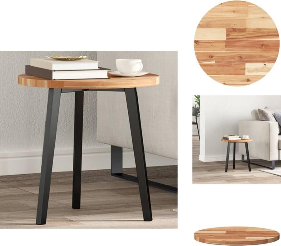 VidaXL Tafelblad Tafelbladen Vervangend Tafelblad Meubelpaneel Tafelblad rond Ø 40x2 cm massief acaciahout