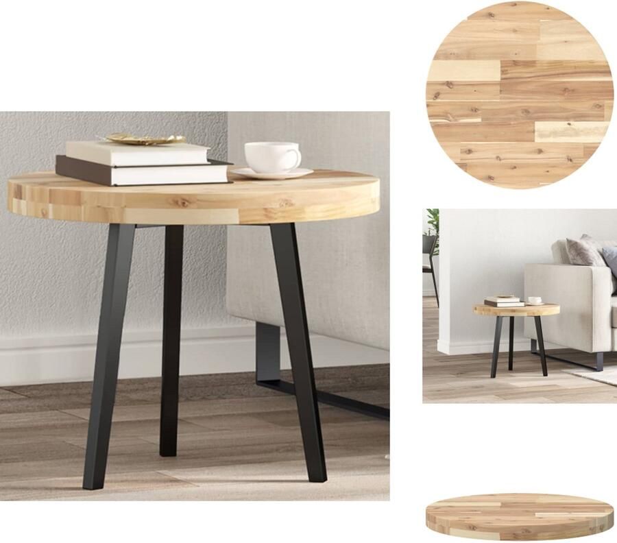 VidaXL Tafelblad Tafelbladen Vervangend Tafelblad Meubelpaneel Tafelblad rond Ø 50x4 cm massief acaciahout
