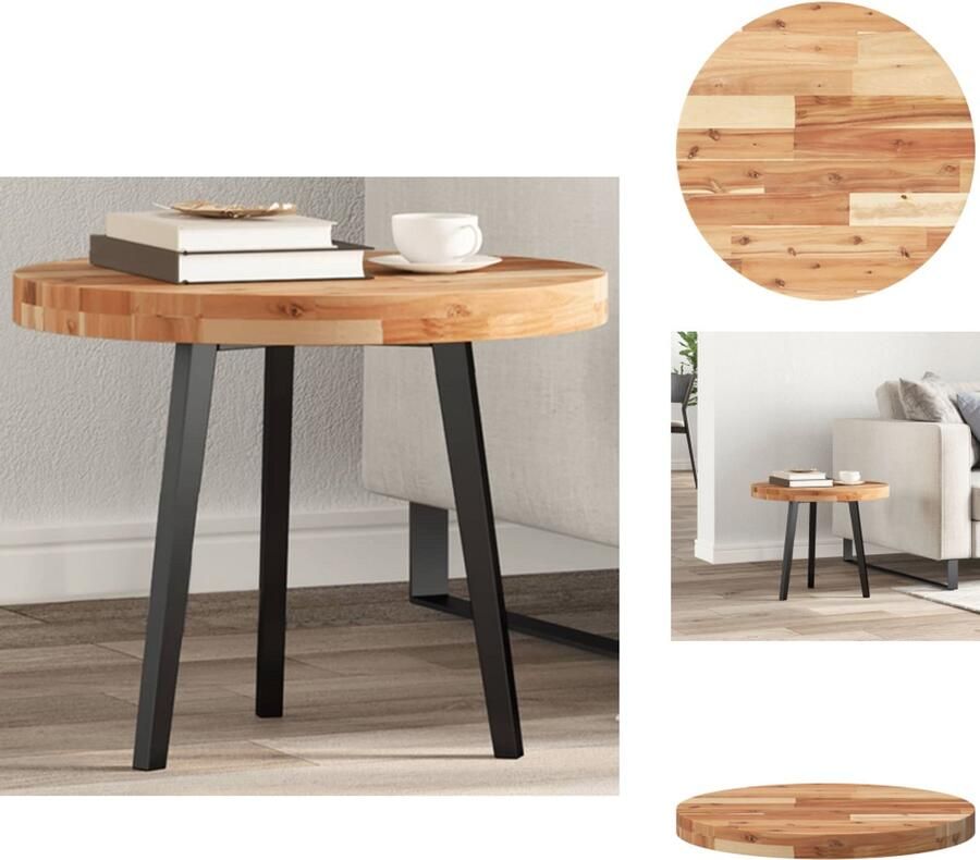 VidaXL Tafelblad Tafelbladen Vervangend Tafelblad Meubelpaneel Tafelblad rond Ø 50x4 cm massief acaciahout