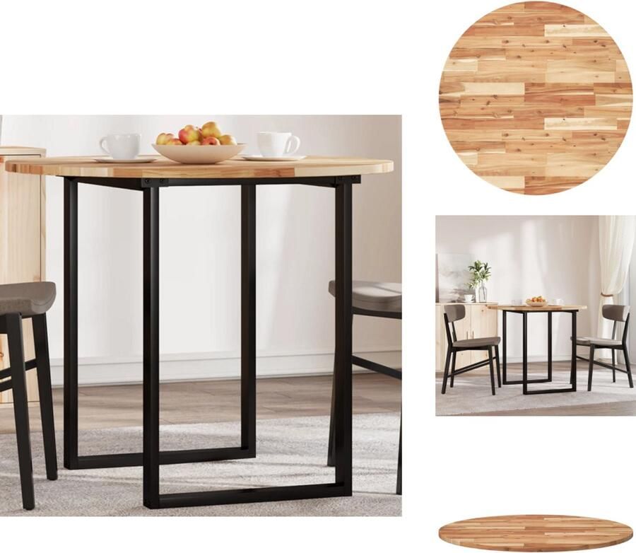 VidaXL Tafelblad Tafelbladen Vervangend Tafelblad Meubelpaneel Tafelblad rond Ø 90x2 cm massief acaciahout