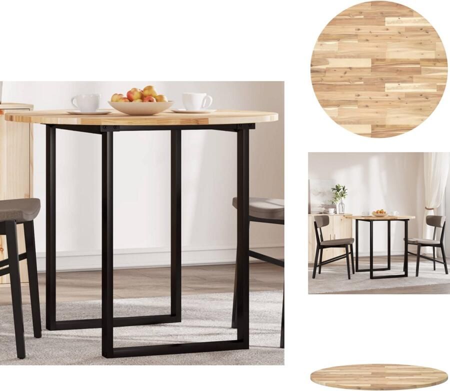 VidaXL Tafelblad Tafelbladen Vervangend Tafelblad Meubelpaneel Tafelblad rond Ø 90x2 cm massief acaciahout