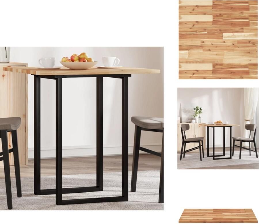 VidaXL Tafelblad Tafelbladen Vervangend Tafelblad Meubelpaneel Tafelblad vierkant 70x70x2 cm massief acaciahout