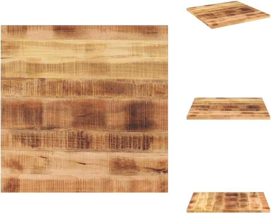 VidaXL Tafelblad Tafelbladen Vervangend Tafelblad Meubelpaneel Tafelblad vierkant 80x80x1 5 cm massief ruw mangohout