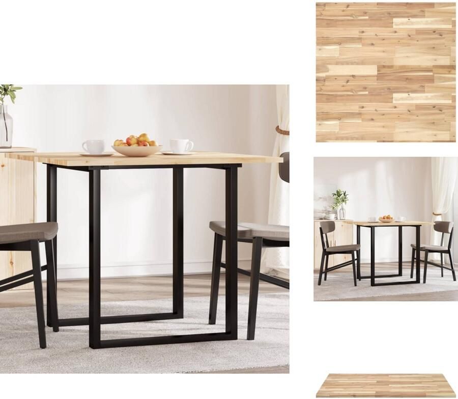 VidaXL Tafelblad Tafelbladen Vervangend Tafelblad Meubelpaneel Tafelblad vierkant 90x90x2 cm massief acaciahout
