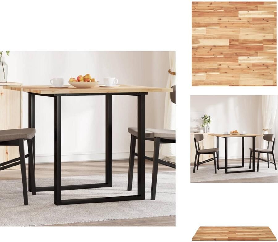VidaXL Tafelblad Tafelbladen Vervangend Tafelblad Meubelpaneel Tafelblad vierkant 90x90x2 cm massief acaciahout