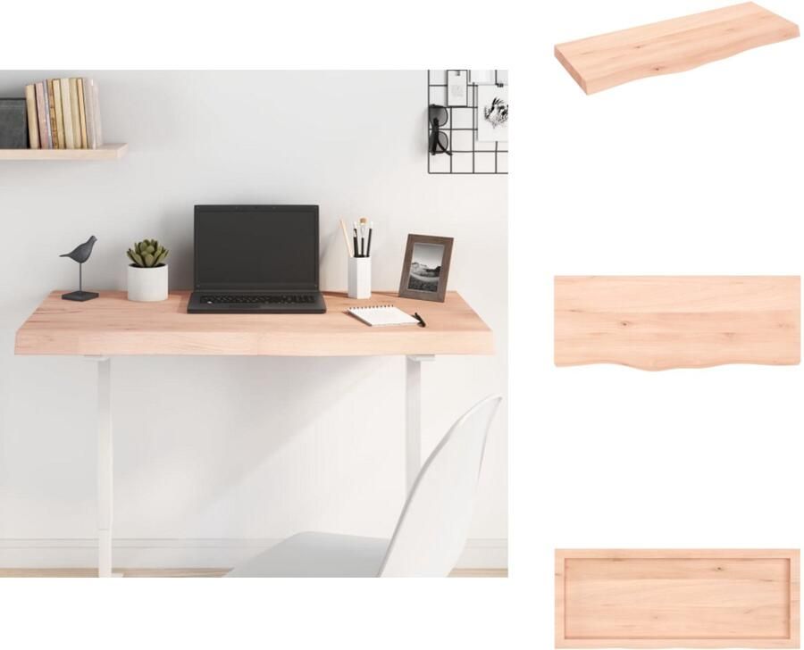 VidaXL Tafelblad Tafelbladen Vervangend Tafelblad Vervangend Houten Tafelblad 100x40x(2-6) cm onbehandeld massief eikenhout