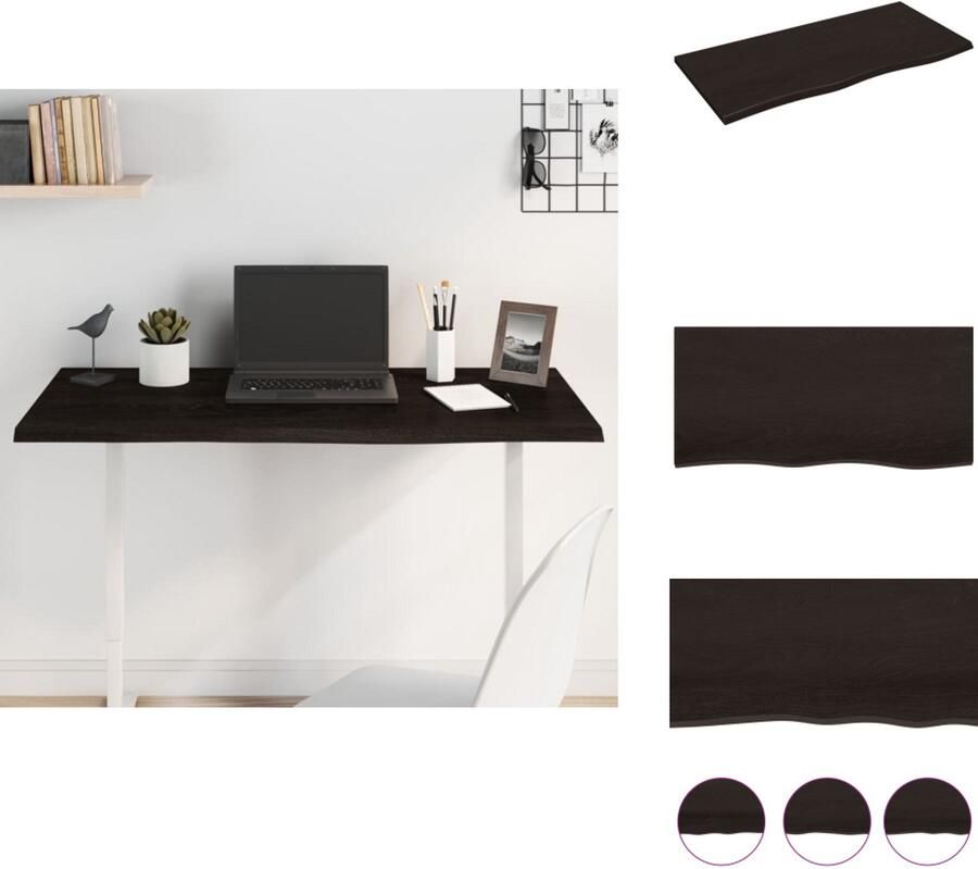 VidaXL Tafelblad Massief Eikenhout Donkerbruin Tafelblad Eikenhouten Tafelblad Massief Eikenhout Vintage Tafelblad Donkerbruin Tafelblad Salontafelblad Eetkamertafelblad