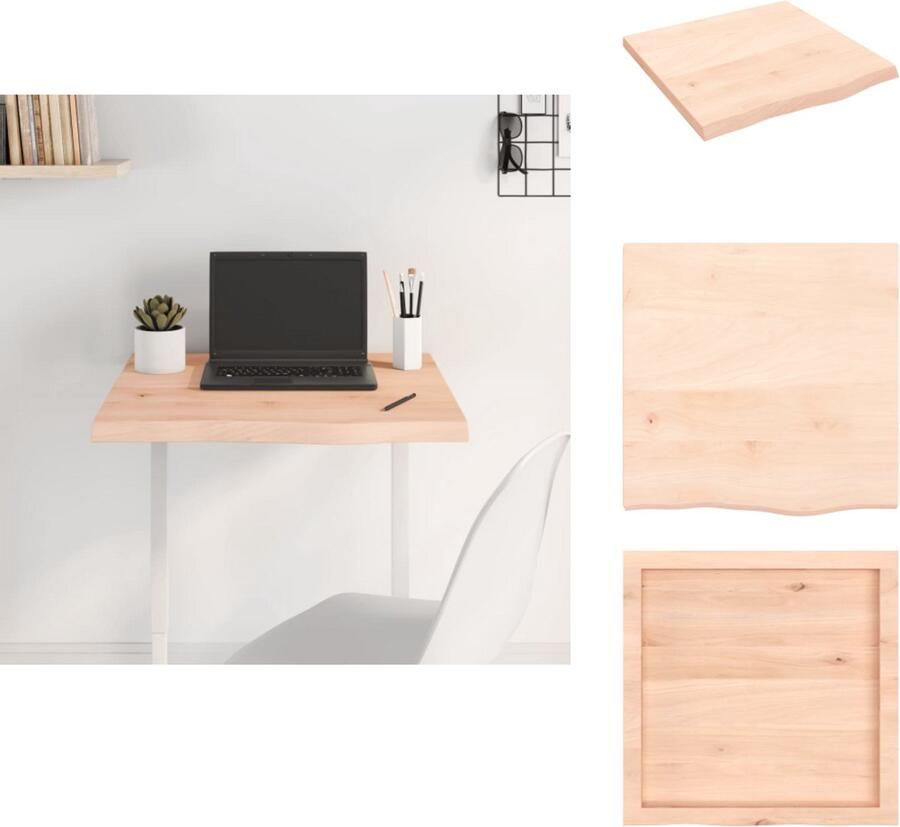 VidaXL Tafelblad Tafelbladen Vervangend Tafelblad Vervangend Houten Tafelblad 60x60x(2-4) cm onbehandeld massief eikenhout