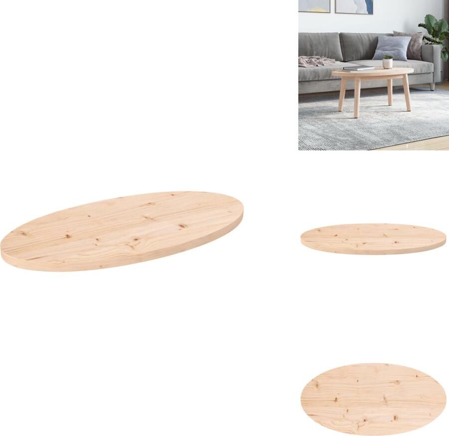 VidaXL Tafelblad Tafelbladen Vervangend Tafelblad Vervangend Houten Tafelblad ovaal 70x35x2 5 cm massief grenenhout