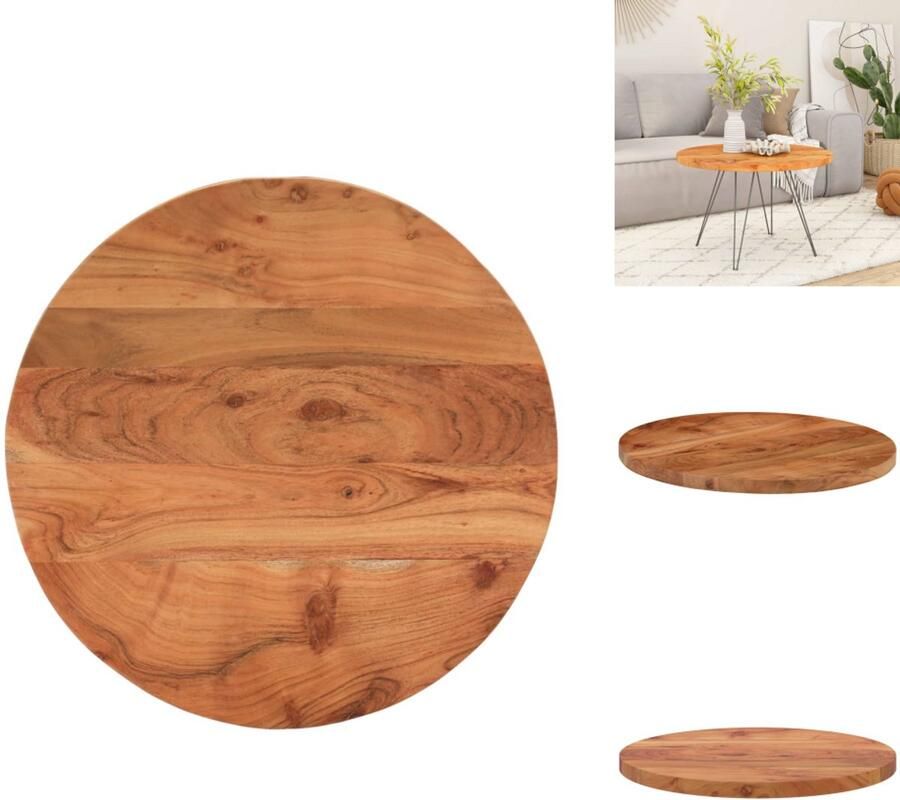 VidaXL Tafelblad Tafelbladen Vervangend Tafelblad Vervangend Houten Tafelblad rond Ø 40x3 8 cm massief acaciahout