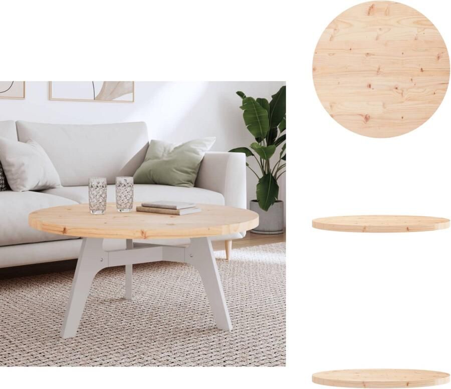 VidaXL Tafelblad Tafelbladen Vervangend Tafelblad Vervangend Houten Tafelblad rond Ø90x3 cm massief grenenhout
