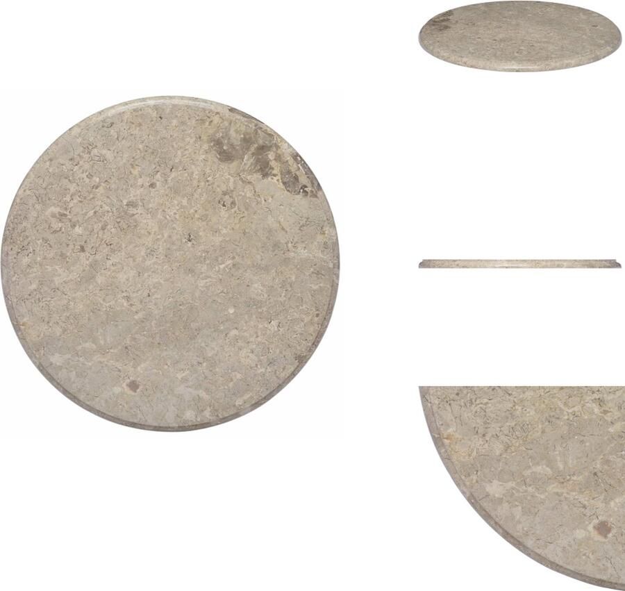 VidaXL Tafelblad Tafelbladen Vervangend Tafelblad Vervangende Tafelbladen Tafelblad Ø60x2-5 cm marmer grijs