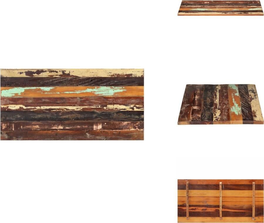 VidaXL Tafelblad Tafelbladen Vervangende Tafelblad Vervangende Tafelbladen Tafelblad rechthoekig 25-27mm 60x120 cm massief gerecycled hout