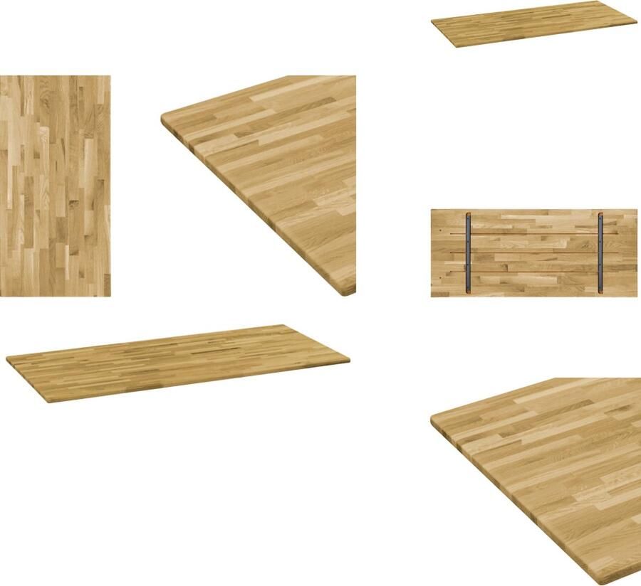 VidaXL Tafelblad Tafelbladen Vervangende Tafelblad Vervangende Tafelbladen Tafelblad rechthoekig 23 mm 120x60 cm massief eikenhout